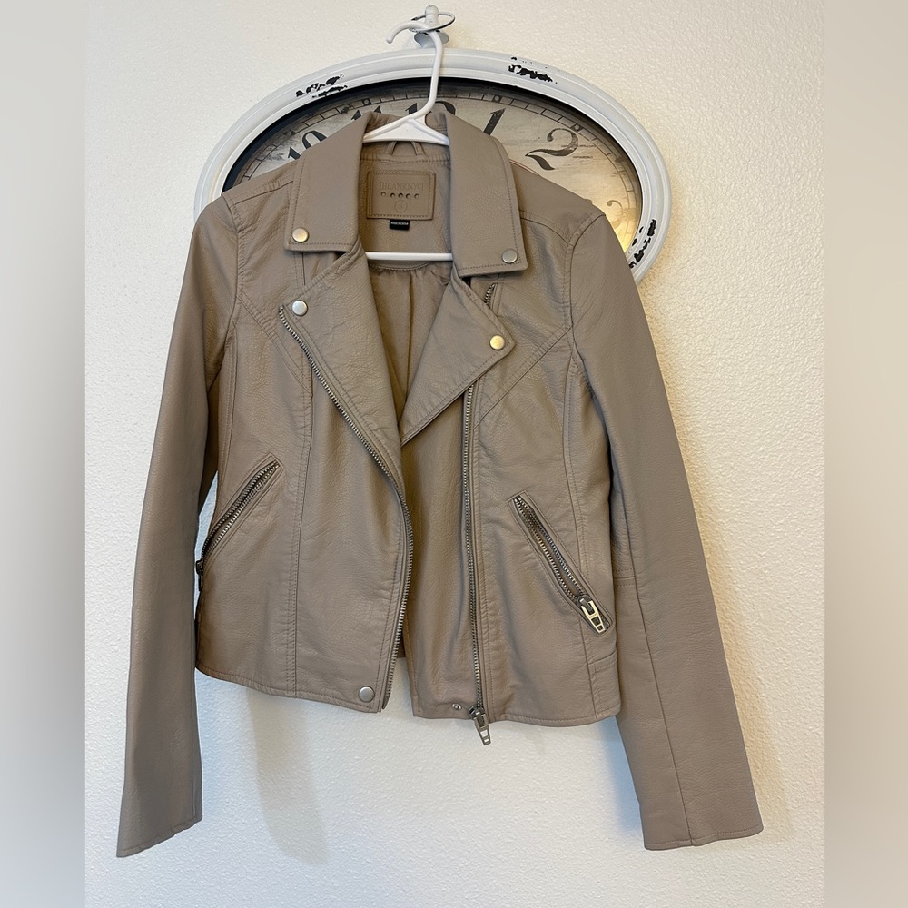 Blank NYC Beige leather jacket size S